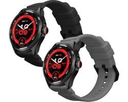 kwmobile horlogebandje geschikt voor Ticwatch Pro 5 Enduro / Pro 5 / Atlas / iTouch Air 3 polsband - Smartwatch bandje van TPU - Activity tracker horloge band in zwart / donkergrijs