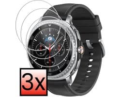 Screenprotector - 3 Stuks - Geschikt voor Samsung Galaxy Watch 8 Classic (46 mm) - Extra Sterk - Tempered Glass - Gehard Glas - Beschermglas Screen Cover - Bescherm Protector voor Smartwatch