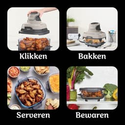 Ninja CRISPi 4-in-1 compact glazen kooksysteem - Airfryer, Roast, Recrisp, Keep Warm - Inclusief twee glazen schalen van 3.8L en 1.4L en bijpassende deksels - 2 Crisper-Plates - Grijs - FN101EUST — thumbnail 17