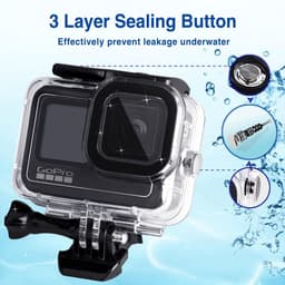 Geschikt voor Waterdichte behuizing GoPro Hero 13/12/11/10/9 zwart, 60M duikbeschermende behuizing Geschikt voor GoPro 13/12/11/10/9 actioncamera, waterdichte beschermhoes met snelkoppeling — thumbnail 4