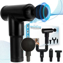Massage Gun Professioneel 4 Opzetstukken - Helpt je Spieren Ontspannen - Draadloos & Stil - 22 x 17 x 6,9 cm - Sporten - Ontspanning - Massage Pistool - Massage Apparaat - Zwart - Silvergear — thumbnail 1