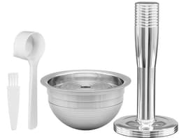 Koffietools - roestvrij staal - herbruikbaar, geschikt voor Nestlé Nespresso Vertuo, koffiecapsulefilter (met tamper, lepel, borstel) — thumbnail 1