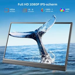 ZRSS® Portable monitor - Draagbaar scherm voor laptop - Extra beeldscherm - 15,6 Inch — thumbnail 4