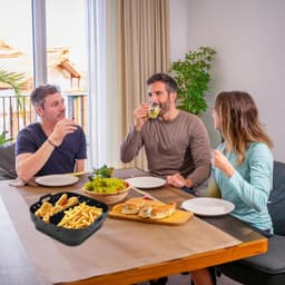 Siliconen bakvorm voor airfryer - geschikt voor 55 l en 62 l - accessoires met scheidingswanden - heteluchtfriteuse-accessoires - zwart. — thumbnail 2