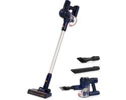 Tristar Steelstofzuiger SZ-2360 - Draadloze Stofzuiger - 2-in-1 - Kruimeldief - DC-motor, HEPA-filter en LED verlichting - 40 minuten - Inclusief opzetstukken - Blauw
