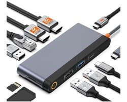 Docking Station Laptop 2x HDMI - Splitter Laptop - USB-C - Universeel