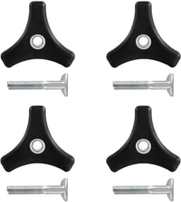 4 stuks universele kunststof grasmaaier handvat knoppen, moeren en bouten - Vleugelmoer en drievoudige hoek maaier handvat bouten - Grasmaaier onderdelen en accessoires — thumbnail 1