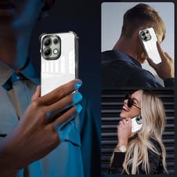 Allecto Plus - Dun TPU Hoesje voor Smartphone - Schokbestendig - Transparant - Anti-Vingerafdruk - Zilver - Beschermhoesje - Universele Pasvorm voor smartphones met een schermgrootte tot 6,5 inch. — thumbnail 4