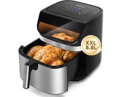 Aigostar OmniCook - Airfryer XXL - 8,8L - Dubbele verwarmingselementen - 2200W - Heteluchtfriteuse met kijkvenster - 13 Programma's