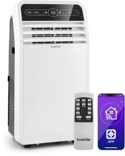 Klarstein Mobiele airconditioner met luchtafvoerslang, 4-in-1 airconditioner, ventilator, luchtontvochtiger & nachtmodus, Kleine & draagbare airconditioner voor thuis & op kantoor, Laag verbruik, 7000 BTU,1 kW voor 23 m² - Afstandsbediening Timer — thumbnail 9