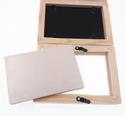 Handafdruk Voetspoor Fotolijst voor Baby's - Perfecte Douchegift - Niet-giftige Klei - Wit Houten Frame - Jongens Meisjes. — thumbnail 3