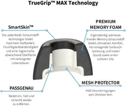 Comply Foam TrueGrip Max voor AirPods Pro gen1 &2 - maat MIXED SIZE, 3 paar(1 paar x S, 1 paar x M, 1 paar x L) — thumbnail 4