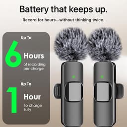 Draadloze microfoon - 2-pack - Lavalier-microfoon - Bluetooth mini-microfoon - Voor iPhone, iPad en Android - Voor video-opnames - Levensduur batterij — thumbnail 4