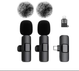 Draadloze microfoon - 2-pack - Lavalier-microfoon - Bluetooth mini-microfoon - Voor iPhone, iPad en Android - Voor video-opnames - Levensduur batterij — thumbnail 1