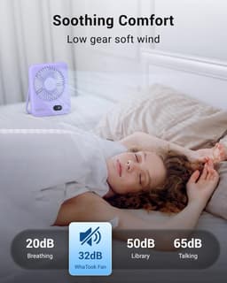 RFWR® Draagbare Mini USB Ventilator met 24u Accu - Fluisterstil en 100 Snelheden — thumbnail 4