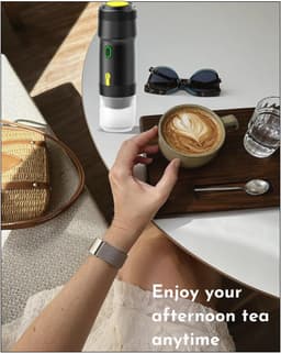 Draagbare espressomachine, 3-in-1 draagbare koffiezetapparaat, 20 bar mini-espressomachine, zelfverwarmende reis-espressomachine compatibel met NS, DG-pods en gemalen koffie, voor kamperen, wandelen, kantoor, camper — thumbnail 3