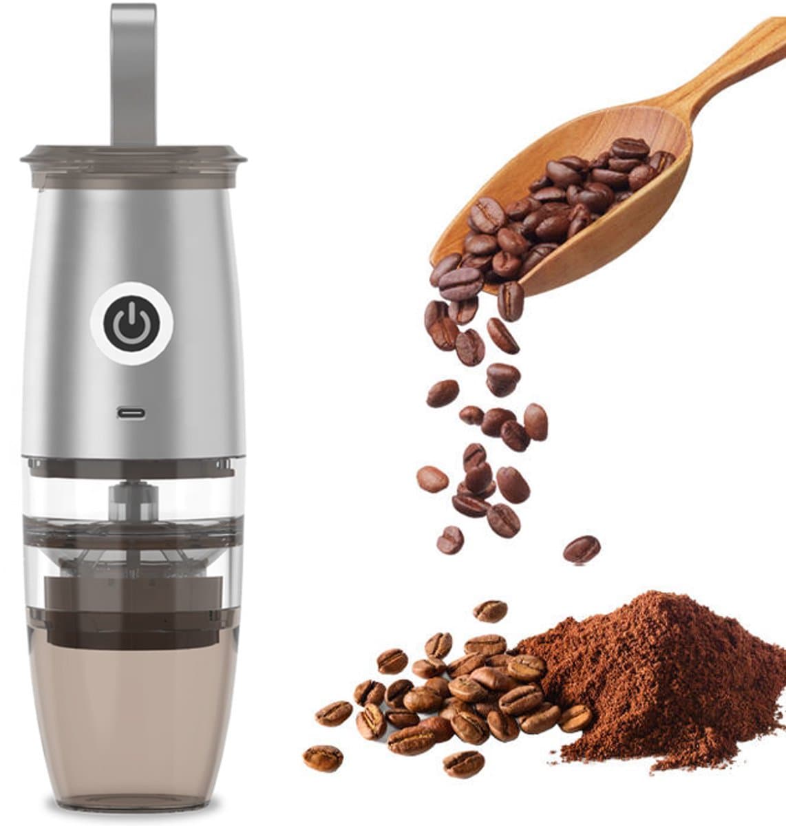 Upgrade draagbare braamkoffiemaler, elektrische koffiebonenmaling, instelbare braammolen met 5 precieze maalstanden voor druppel-/espresso-/French presses — afbeelding 1