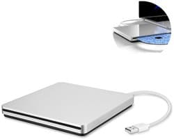 Crrynuo Externe DVD Speler - Brander - Externe DVD / CD Speler en Brander voor Laptop - USB-poorten - zilver