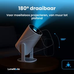 LumeWorks Orion Pro Mini Beamer Editie 2025 - Projector - 4K Support - Geschikt voor IOS en Android - Android 11 - Draagbaar - Thuisbioscoop - Wit — thumbnail 5