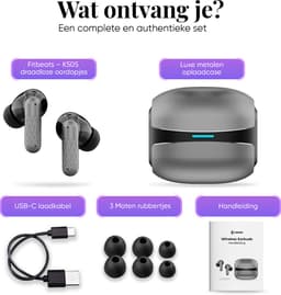 Fitbeats K505 - Noise cancelling oordopjes - draadloze oordopjes - Premium bluetooth oordopjes - Kras bestendig - Metalen zink case - 4 Ai microfoons - Geschikt voor Apple en Android - Sport oortjes - Bluetooth oordopjes — thumbnail 4