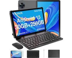 DOOGEE U11 Pro VIP - Tablet - Tablets - 30GB RAM + 256GB ROM （2TB/TF）- 8580 mAh - 11 Inch 1080P 90 Hz - T7200 Octa Core - 13MP Camera - 5G WIFI - Face ID - 7.9 mm Metallic Body - Zwart