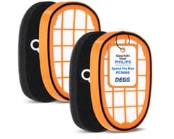 DEGG® - Filter geschikt voor Philips Speedpro Max, Max Aqua en Max Aqua Plus - Alternatief voor het FC5005/01 Filter - 6000, 7000 en 8000 serie - Wasbaar - Duurzaam - 2 STUK(S)