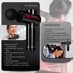 Duriant®- Massage Gun Professioneel- Massage apparaat- Massage Pistool - Inclusief Koffer en 12 Opzetstukken - Massagegun-Krachtig en Draadloos Sport en Relax Massage Apparaat - Massageapparaten — thumbnail 4