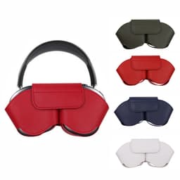 Case-accessoires - Hoofdtelefoonhoesje - Leren hoesje - Krasbestendig, stofbestendig, draagbaar reishoesje - Stofbestendige reistas - Opbergtas voor hoofdtelefoon - Compatibel met Apple Airpods Max Smart Case - Rood — thumbnail 2