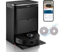 Bosch Spotless Max Cam BCRDW3BX Robotstofzuiger en Mop, Zwart, App-bediening, Li-ion, 205 min, 11000 Pa