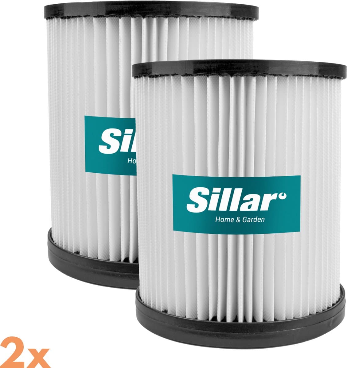 Sillar, set 2 stofzuigerfilters, wasbaar, van stof, anti-allergeen, geschikt voor Parkside PWD 12, 20, 25, 30, 35, PNTS 1400 H4, STIHL SE 33, vervanging voor filters 91096424, SE017035900, 15,6 x 14 x 9,9 cm — afbeelding 1