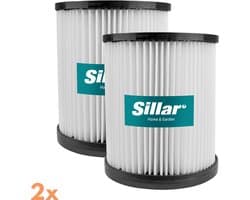 Sillar, set 2 stofzuigerfilters, wasbaar, van stof, anti-allergeen, geschikt voor Parkside PWD 12, 20, 25, 30, 35, PNTS 1400 H4, STIHL SE 33, vervanging voor filters 91096424, SE017035900, 15,6 x 14 x 9,9 cm