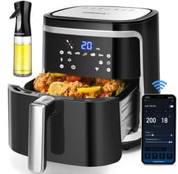 Aigostar Cube Smart - Airfryer XXL - Heteluchtfriteuse - 7 Liter - App Connect - 1900W - 360 Graden Hete Lucht Circulatie - 7 in 1 kookfuncties - Zwart — thumbnail 1