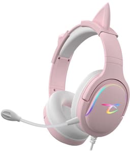 Subsonic Spectra LED Gaming Headset – roze stereo headset met RGB‑verlichting & microfoon – voor PS5, Xbox, Switch & PC — thumbnail 1