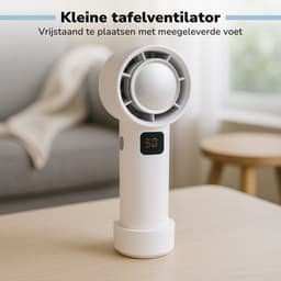Lifetime Air Draadloze Bladloze Ventilator - USB Ventilator met Oplaadbare Accu - Handventilator 4 Snelheden - Compacte Draagbare Ventilator met Display - Wit — thumbnail 4