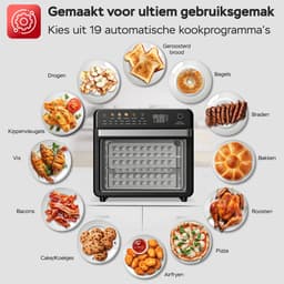 TurboTronic AFO330 AirChef Pro – Airfryer Oven – 34L – 19 Programma’s – 40°C tot 230°C – Heteluchtoven – 2100W – RVS – Multi Smart Oven - Zwart — thumbnail 5