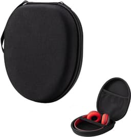 Koptelefoon case - 21 x 19 x 6 cm - Over-ear hoofdtelefoontas - Harde beschermhoes - On-ear/Over-ear case - Headset - Koptelefoon hoesje - Universele - Beschermhoes - Draagtas - Waterbestendig - Stootvast - Oortjes opberg hoesje - Zwart — thumbnail 1