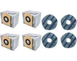 Geschikt voor Eufy X10 Pro Om-ni stofzuiger vervangingsonderdelen - 4 X dweildoeken + 4 X stofzakken - Accessoireset