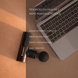Flamengo Mini Massage Gun | Staal Design | Ultralicht, Stil en Draadloos | Krachtige Spiermassage + Warmte & Koude Therapie - massage apparaat pistool INCL set — thumbnail 2