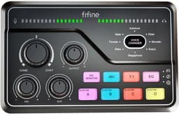 FIFINE - SC-8 - Zwart - Streaming Deck - DJ Mixer - Gaming Mixer - Podcast / Stream / Gaming - XLR Aansluiting - Line-in - Voice Changer — thumbnail 1