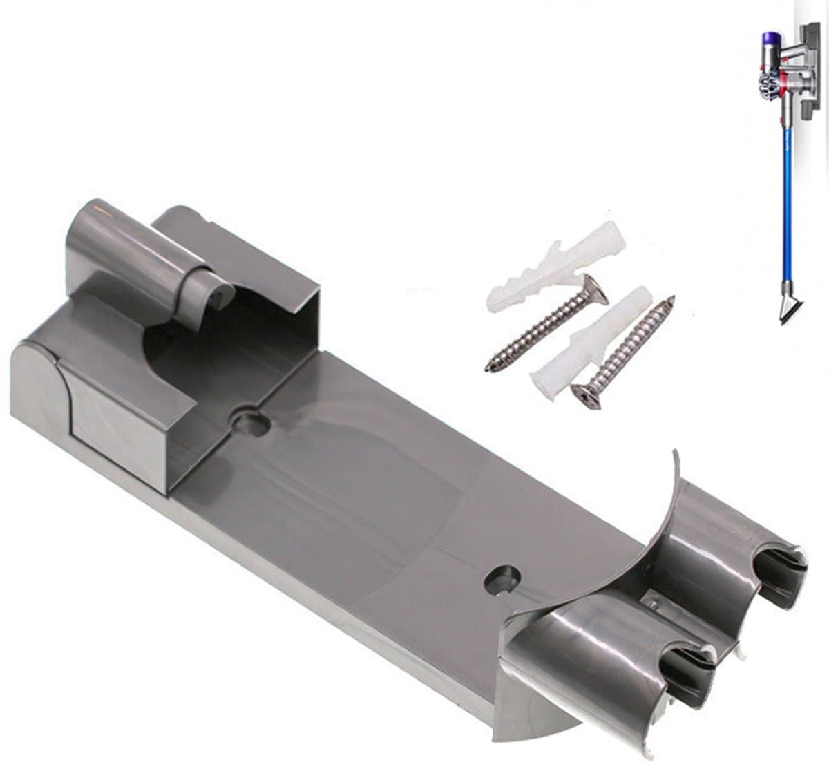 Wandhouder geschikt voor Dyson stofzuiger V7 V8 accessoires - Stofzuiger Standaard - Ophangsysteem - Muurbeugel - Accessoirehouder - Muurhouder - Muur bevestiging - Docking station - Inclusief Montage Materialen — afbeelding 1