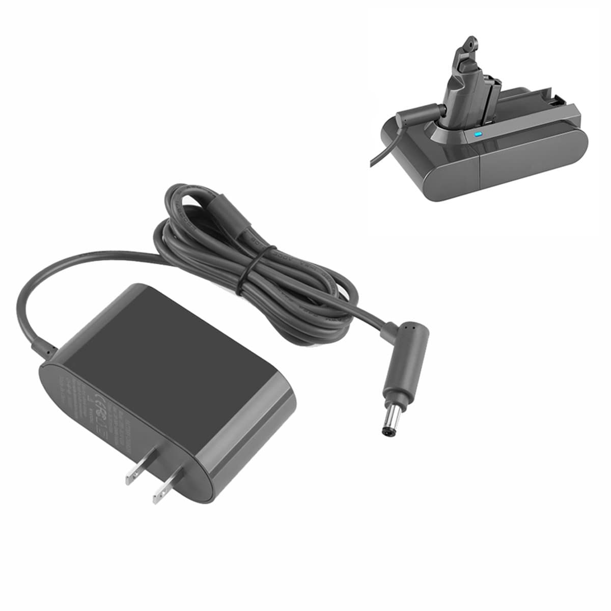 Voeding Adapter Geschikt Voor Dyson V6 V7 V8 Dc62 En V15 Series - Kabellengte 1.5 Meter - 26.1v - Vervangende Stekker Geschikt Voor Dyson Steelstofzuigers - Oplader Geschikt Voor Dyson - Lader Met LED Indicatie — afbeelding 1