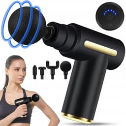 Fascia Gun - Massagepistool - 6 snelheidsinstellingen en 4 massagekoppen - Laag geluidsniveau - Perfect voor spierontspanning na het sporten - Geschikt voor nek, armen en benen — thumbnail 1