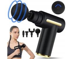 Fascia Gun - Massagepistool - 6 snelheidsinstellingen en 4 massagekoppen - Laag geluidsniveau - Perfect voor spierontspanning na het sporten - Geschikt voor nek, armen en benen
