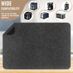 4x Air Fryer Mat 44x30cm - Hittebestendige matte - Hitte-Isolerende Placemats - Beschermmat - Hittebestendige en Vuurvaste Keukenmat voor Apparaat - Waterdicht en Antislip - Keuken Accessoire - Geschikt voor Airfryer Koffiezetapparaat Keukenblad — thumbnail 2