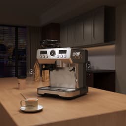 Bresco® Barista Espressomachine – Pistonmachine met Koffiemolen – RVS Koffiemachine melkopschuimer – Bonenmaler – Brushed Stainless Steel — thumbnail 5
