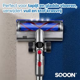 SQOON® - Borstelrol geschikt voor Dyson V7, V8, V10, V11, V15, S0268,S0268-1 en S0268-2, Geschikt Voor Gladde Vloeren en Kortpolig Tapijt en Kleden — thumbnail 5