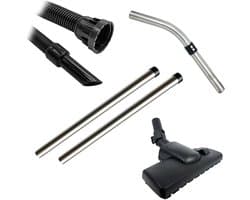 Multaparts® hulpstukken set geschikt voor Numatic Henry / Hetty series combi zuigmond, complete stofzuigerslang (2.5 meter), RVS buizen en RVS zuigbocht | Vervang alle hulpstukken in 1 keer | Professionele kwaliteit onderdelen voor een set-prijs