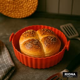 Riona Airfryer bakvorm 7stuks silicone -ovenschaal-Heteluchtoven set 6+1 stuks - rood -accesoires airfryer - cupcakes - Black Friday acties - Cyber Monday deal — thumbnail 3