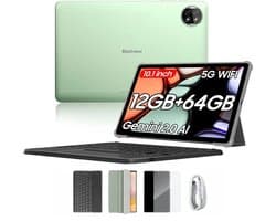 Blackview Tab 20 WiFi Tablet - Met Toetsenbord - 10 inch - 12GB RAM - 64GB ROM - Android 15 - 6600mAh - OTG - FM - Groen