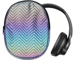 kwmobile Hoes voor Anker Soundcore Q20i Tas – Case voor Headset van Metallic Kunstleer en Nylon – meerkleurig